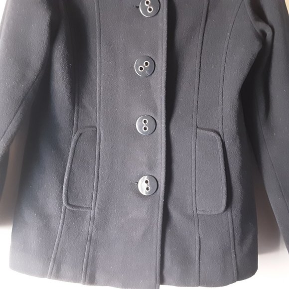 Laura Wool Cashmere Black Winter Pea Coat | S - Picture 4 of 16